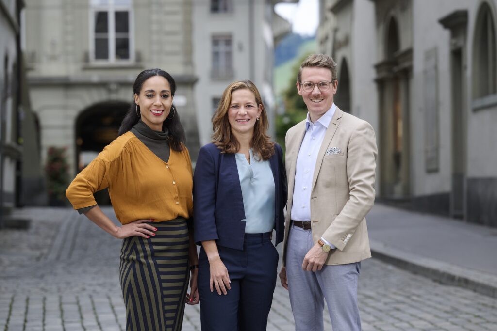 Marianne Schild, Salome Mathys, Claude Grosjean (GLP). Bild: © Franziska Rothenbühler